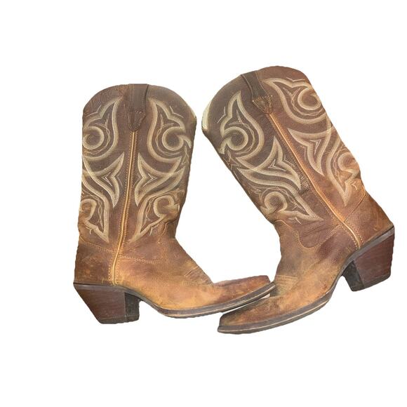 Durango Boots Womens Size 8M Brown Western Cowgirl Leather Square Toe RD3514 - Picture 1 of 5